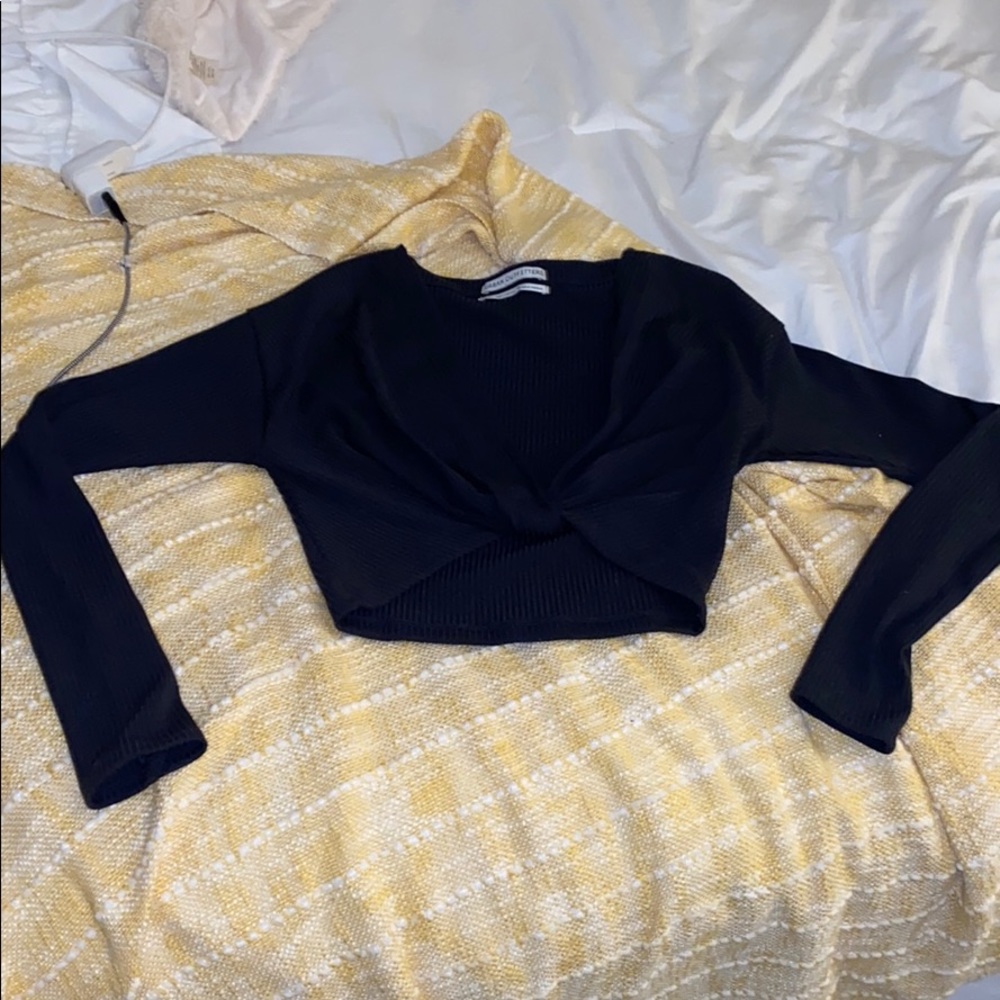 Urban Outfitters Dark Grey Twist Crop Top